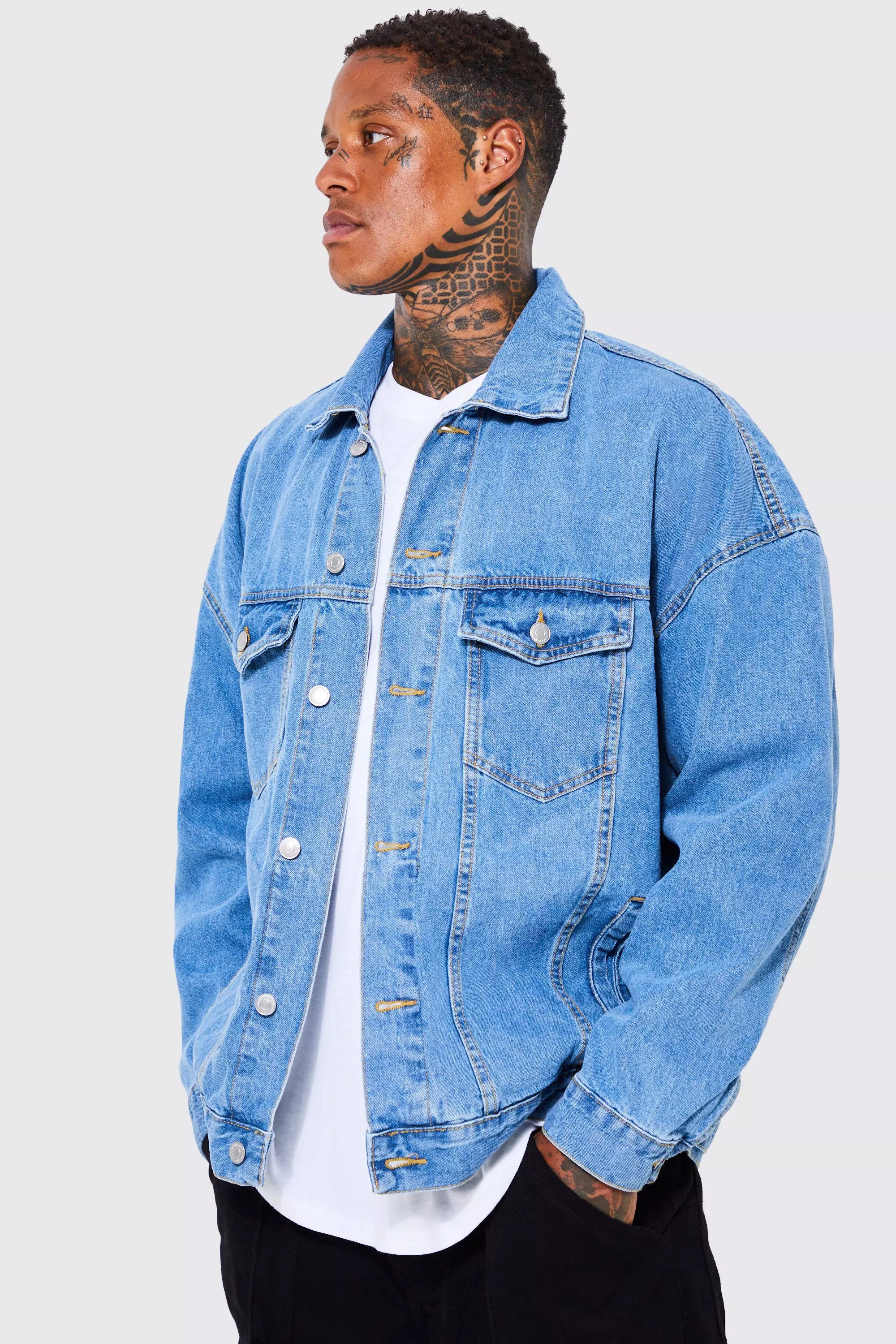 Oversized jean jacket men sale